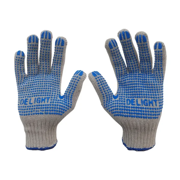 White Cotton Dotted Gloves